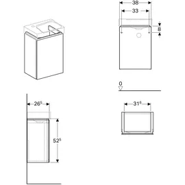 Geberit Waschtischunterschrank 1 Tür 38 x 52,5 x 26,5 cm Greige