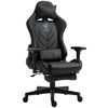 Gaming Stuhl mit Fußstütze und ergonomsichen 4D-Armlehnen gaming chair in ergonomischer Sportsitz Optik Gamer Stuhl mit verstellbaren Rückenstützkissen Bürostuhl