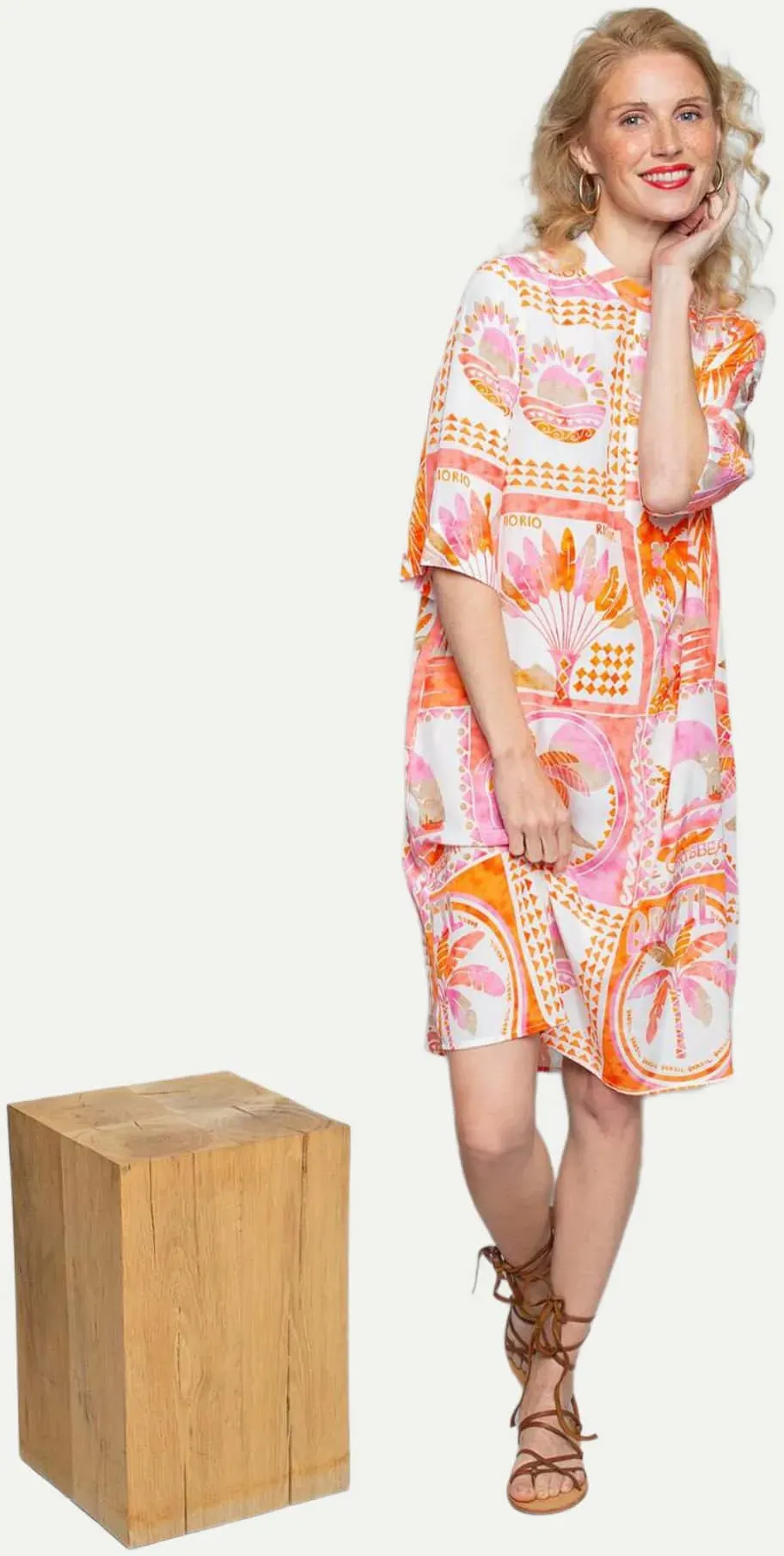 Lässiges Blusen-Kleid Mehrfarbig 40