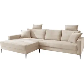 trends by hg Ecksofa Summer hochwertiger Stoff 2-Sitzer Beige