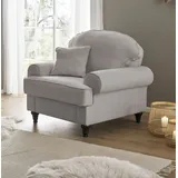 furn.design Sessel Adelina Textil 110 x 95 x 100 cm Hellgrau mit Kissen