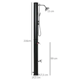 Outsunny Solardusche Schwarz 1,45 m