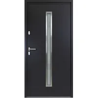 kuporta Haustür Nebeneingangstür Nele 100x200cm DIN links – Kellertür aus massivem Stahl mit Tresorbolzen, Wärmedämmfüllung, verstellbaren Bändern und Aushebelsicherung - Anthrazit | ohne Drücker