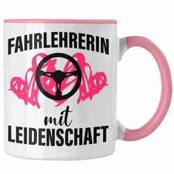 Trendation Tasse Trendation – Fahrlehrerin Geschenk Tasse Geschenkidee für Fahrlehrerinnen Dank Dankeschön Kaffeetasse rosa