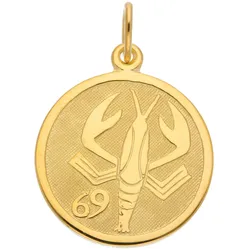 Ketten-Anhänger ADELIA ́S "333 Gold Sternzeichen Anhänger Krebs Ø 16 mm", gold, Schmuckanhänger, Damen, Krebs, Gold, Goldschmuck für Damen & Herren