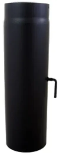 Bertrams Abgasrohr 05RL500-120DK 500 mm, Ø 120 x 2 mm, mit Drosselklappe, schwarz