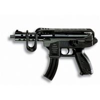 Edison Giocattoli Uzimatic: Spielzeugpistole für das Polizeikostüm, ideale Agenten-Ausrüstung, für 13-Schuss-Munition, in Box, 50.5 cm, schwarz (E0266/44)