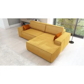 mebloland Ecksofa TOR mit Schlaffunktion. Farbe: Mustard. - Gelb