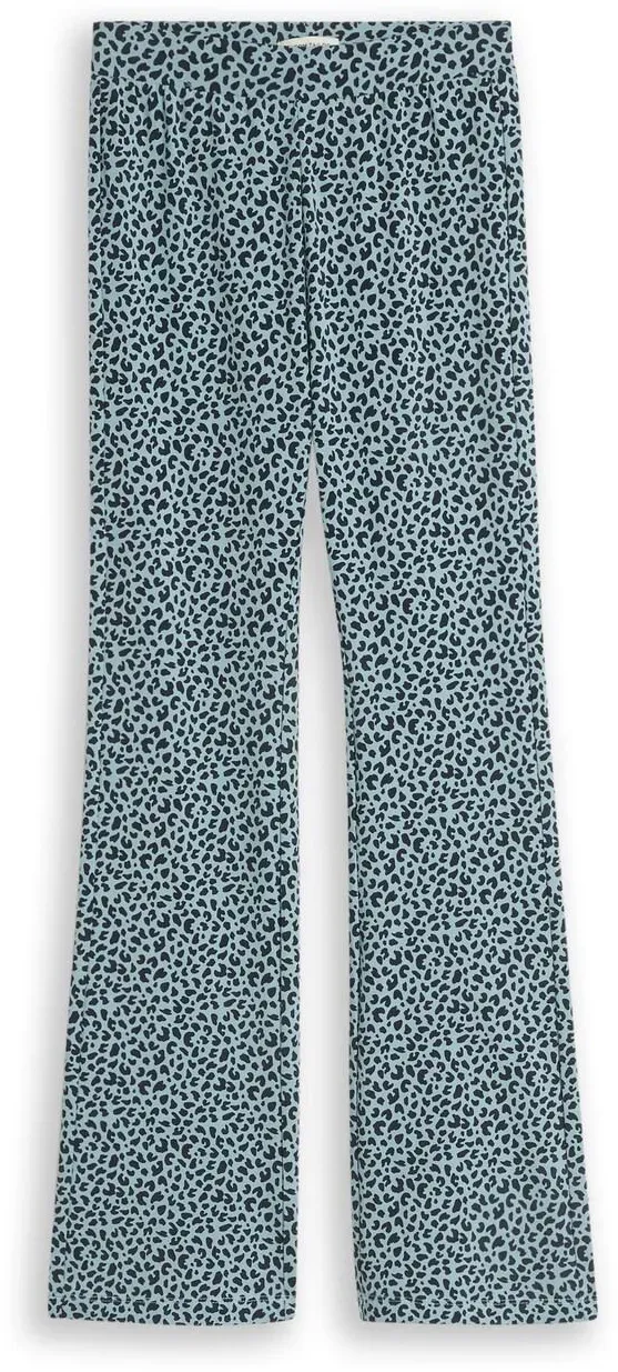 TOM TAILOR Mädchen Flared Leggings mit Leomuster, grün, Animalprint, Gr. 164