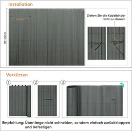Sekey Sichtschutzmatte PVC 100 x 400 cm Hellgrau