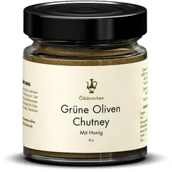 Ölkännchen Chutney Grüne Oliven mit Honig und Orangensaft bio