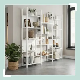 Relaxdays Bücherregal 166 x 158 x 24 cm Weiß