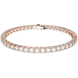 Swarovski Matrix Tennis Armband, Rundschliff Weiß Roségold 5657660 Größe XL