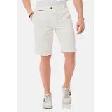 Cipo & Baxx "Shorts", Herren, Gr. 31, Normalgrößen, weiß, 97% Baumwolle, 3% Elasthan, unifarben, regular fit knielang, Hosen Stoffhose, im unifarbenen Look