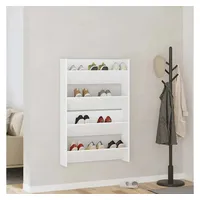 vidaXL Wand-Schuhschrank 80 x 18 x 60 cm weiß / weiß