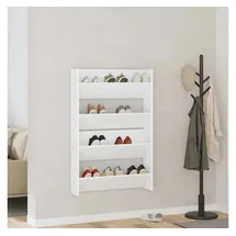 vidaXL Wand-Schuhschrank 80 x 18 x 60 cm weiß / weiß
