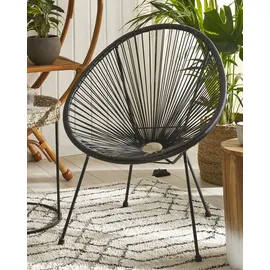 Beliani Balkonstuhl 70 x 87 x 90 cm schwarz