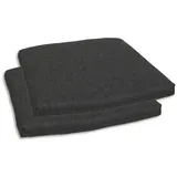 GO-DE Xxxl Gartensitzkissenset, Anthrazit, 2-teilig, Uni, Füllung: Schaumstoff, Vlies, 40-47x5x45 cm, Oeko-Tex® Standard 100, pflegeleicht, hochwertige Qualität, langlebig, für den Außenbereich geeignet, Outdoor-Kissen, Outdoor-Sitzkissen
