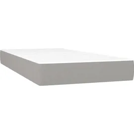 vidaXL Boxspringbett mit Matratze Hellgrau 100 x 200 cm Stoff