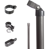 GAH Alberts Alberts Zaunanschluss-Set Wellengittertor an Maschendrahtzaun | Set,2s | zinkphosphatiert anthrazit-metallic Einbetonieren | Torpfosten-Ø: 60 mm | Zaunhöhe: 1000 mm