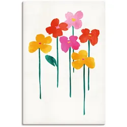 Wandbild ARTLAND "Kleine glückliche Blumen", bunt (farbe bild(er): bunt), B:60cm H:90cm T:1,8cm, Canvas, Leinwand, Bilder, als Leinwandbild, Poster in verschied. Größen