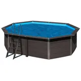 Gre Composite Pool oval grau, 804 x 386 x 124 cm