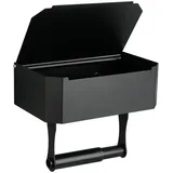 Toilettenpapierhalter, Toilettenpapierständer, Toilettenpapierspender, Wand-toilettenpapierspender, Toilettenpapierhalter Ohne Bohren (schwarz)