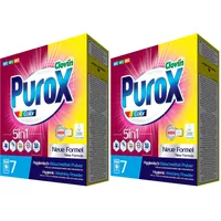 PUROX COLOR (6 WL) Waschpulver im Karton Antibakteriell Waschmittel 490 g (Packung mit 2)