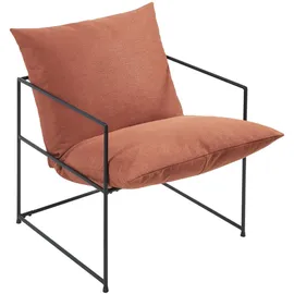 [en.casa] Sessel Utsjoki Textil 61 x 90 x 70 cm Schwarz/Orange mit Kissen