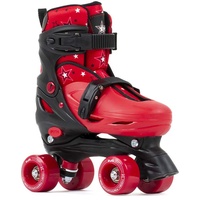 SFR Skates SFR Nebula Adjustable Quad Skates Rollschuhe Unisex Kinder, Jugendliche, Schwarz/Rot, 29-33