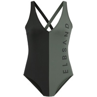 ELBSAND Badeanzug, Damen schwarz-oliv, Gr.38 Cup A/B,