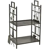 Outsunny Kaminholzständer 52 x 77 x 33 cm altgold