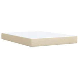 vidaXL Boxspringbett mit Matratze Creme 160x200 cm Stoff