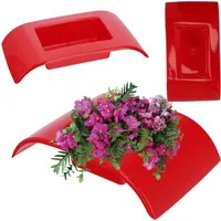 Kadax Ikebana aus Kunststoff, Blumentopf, Blumenschale, 19 cm, Gelb