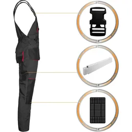 Art.Master Arbeitskleidung ART.MaSter Classic schwarz/orange Latzhose 54 - Schwarz - 54