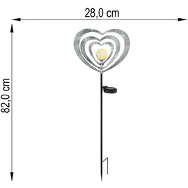 GLOBO Solarleuchte Metall silbergrau H 82 cm 1er Set