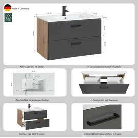 WELLTIME Trento Waschtisch 80 x 47,5 cm