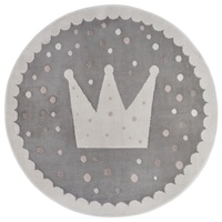 HANSE HOME Adventures Crown«, Rund - Krone Muster Teppich Junge Mädchen für Kinderzimmer, Kurzflor, Spielunterlage, Grau Creme, 100cm