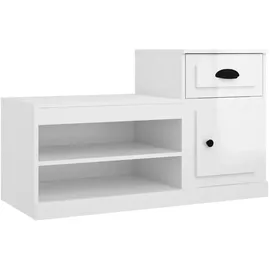 vidaXL Schuhschrank 100 x 60 x 42 cm hochglänzend weiß / weiß