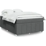 vidaXL Boxspringbett mit Matratze Dunkelgrau 140x200 cm Stoff