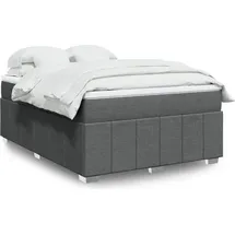 vidaXL Boxspringbett mit Matratze Dunkelgrau 140x200 cm Stoff