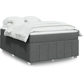 vidaXL Boxspringbett mit Matratze Dunkelgrau 140x200 cm Stoff