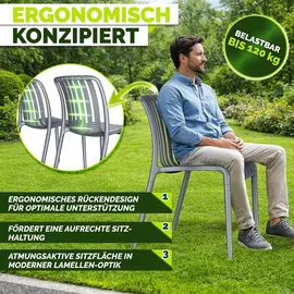 tillvex Gartenstuhl 6er Set 120 x 120 x 108 cm Silber