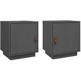 vidaXL Nachtschrank 2 Stk. 40 x 34 x 45 cm Grau