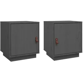 vidaXL Nachtschrank 2 Stk. 40 x 34 x 45 cm Grau