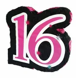 Funny Fashion Pinata Geburtstags Dekoration, Sweet 16 - Schwarz Pink 4
