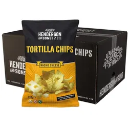 10x HENDERSON & SONS Nacho Cheese Tortilla Chips 125g