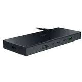 Razer USB 4 Dock Schwarz - 4K, 1x HDMI 2.1 (120 Hz), 1x DP 1.4 (240 Hz), 2x USB-A (2. Gen), 2x USB-A (1. Gen), 2x USB-C (10 Gb/Sek.), 1x Gbit Ethernet, 1x SD 3.0 UHS-II, 1x 3,5mm Klinke, 180W