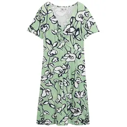 TOM TAILOR Damen Kleid mit Raffungen, grün, Gemustert, Gr. 36