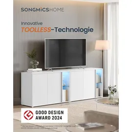 songmics home Sideboard  Beleuchtet  Weiß